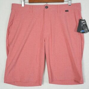 Travis Mathew Sand Harbor Heather Garnet Rose Golf Shorts Men's Size 34 Stretch